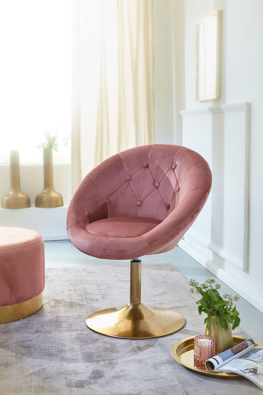 Wohnling Loungesessel 100 x 67 x 62 cm Rosa