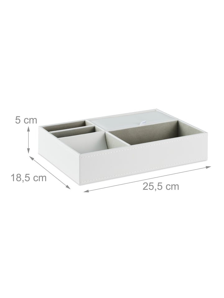 relaxdays Schmucktablett in Weiß - (B)25,5 x (H)5 x (T)18,5 cm günstig kaufen onesize