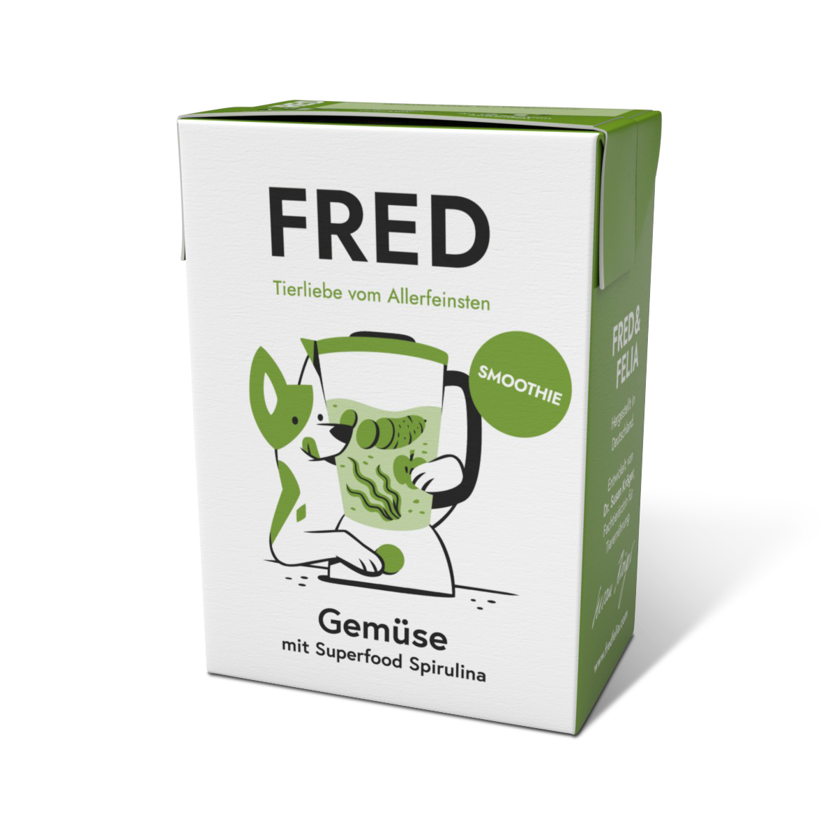 Fred & Felia Hundenassfutter Fred & Felia FRED Smoothie Gemüse mit Spirulina 10 x 200g