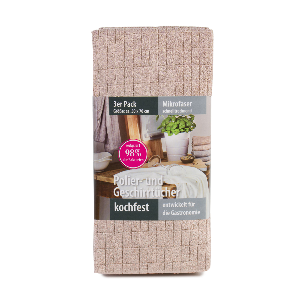 Geschirrtücher taupe 3er Pack
