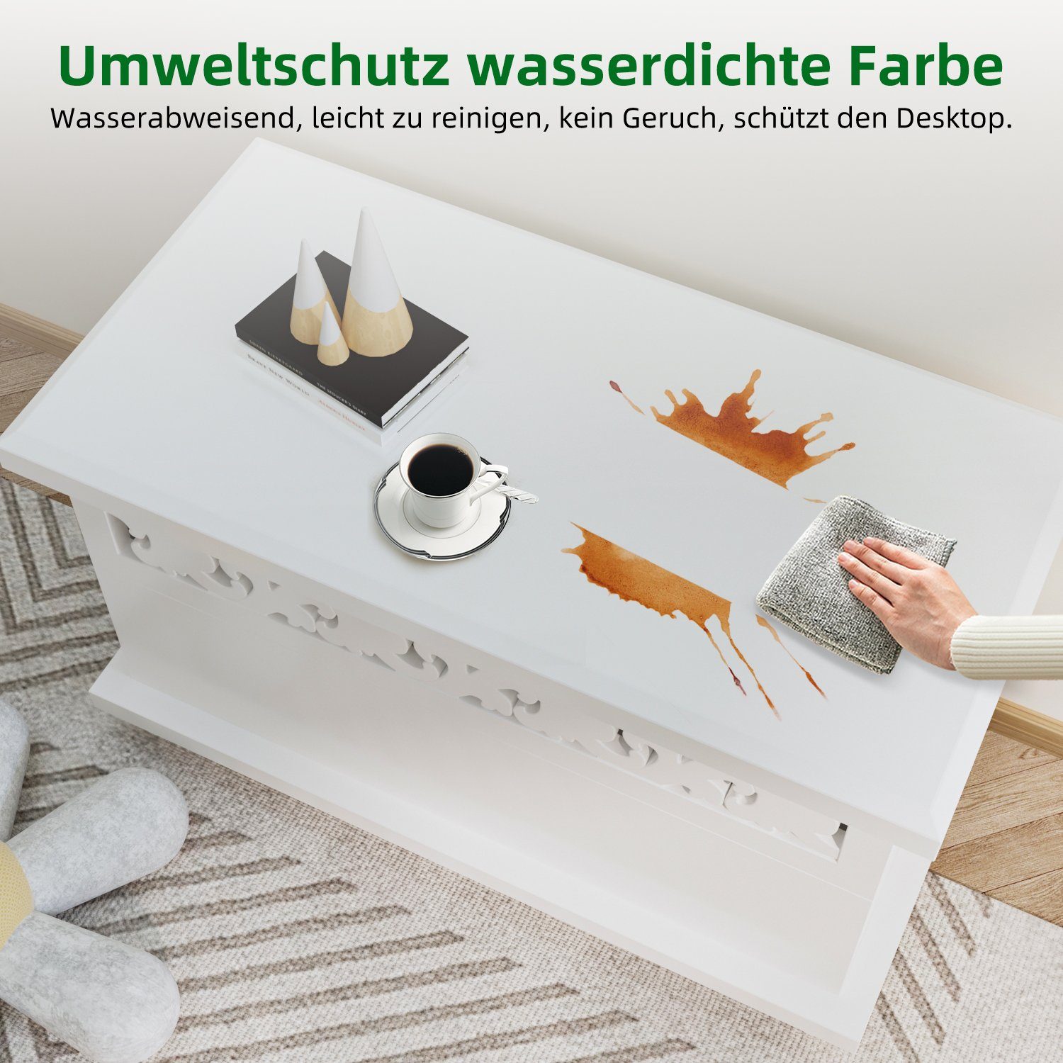 Daynee Truhe Aufbewahrungstruhe,Sitzbank mit Stauraum,Spielzeugtruhe mit Deckel (Gartenbox), Wohnzimmer, Esszimmer, Flur, Schlafzimmer, Badezimmer, 80x40x48cm
