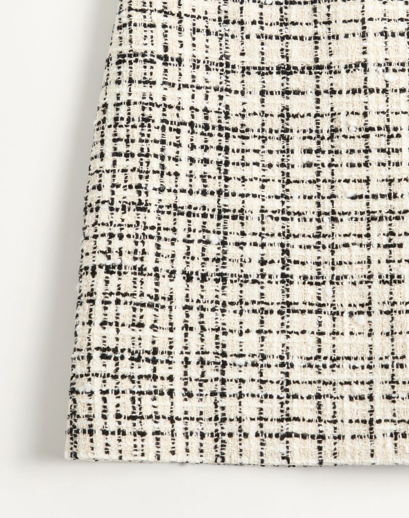 Mini-nederdel i firkantet tweed