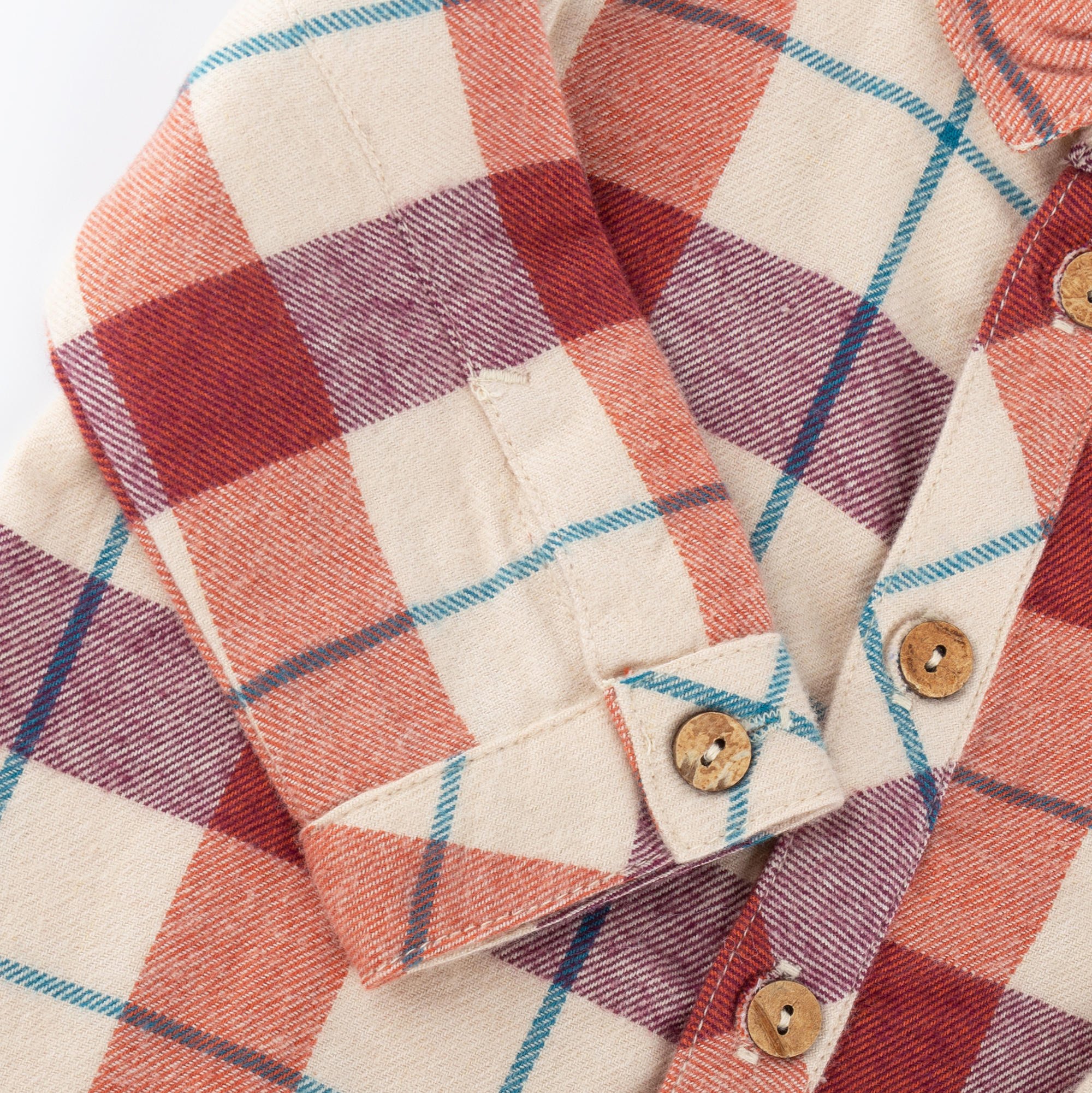 Baby Karo Flanellhemd, rot-beige