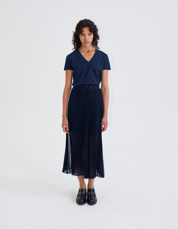 Jupe longue plissée avec détail bandes sport femme