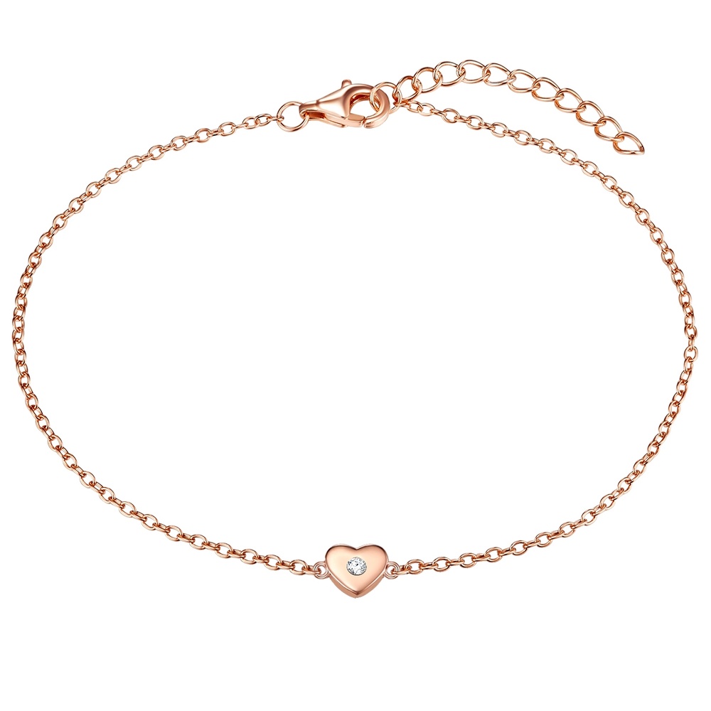 Rafaela Donata Bracelet en argent Coeur Argent sterling Oxyde de zirconium (CZ) en Or jaune Bracelet
