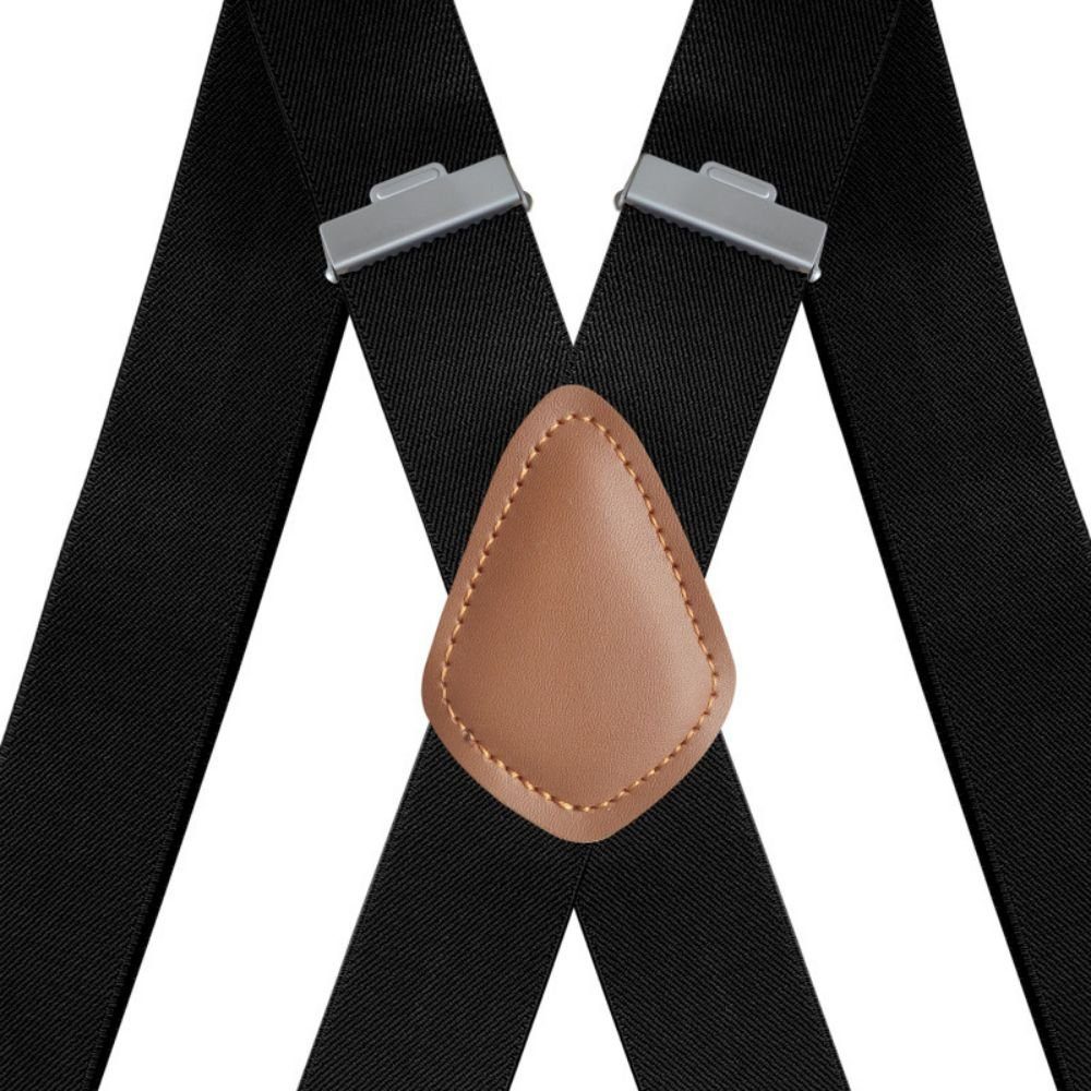 SCOSPORT Hosenträger Hosenträger Herren - breite Träger, Hosenträger X-Form (mit 4 starken Metall Clips, 1-St., Verschiedenen Farben) Elastische Riemen