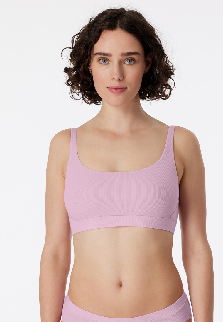 Bustier Doppelripp Organic Cotton powder pink - Pure Rib
