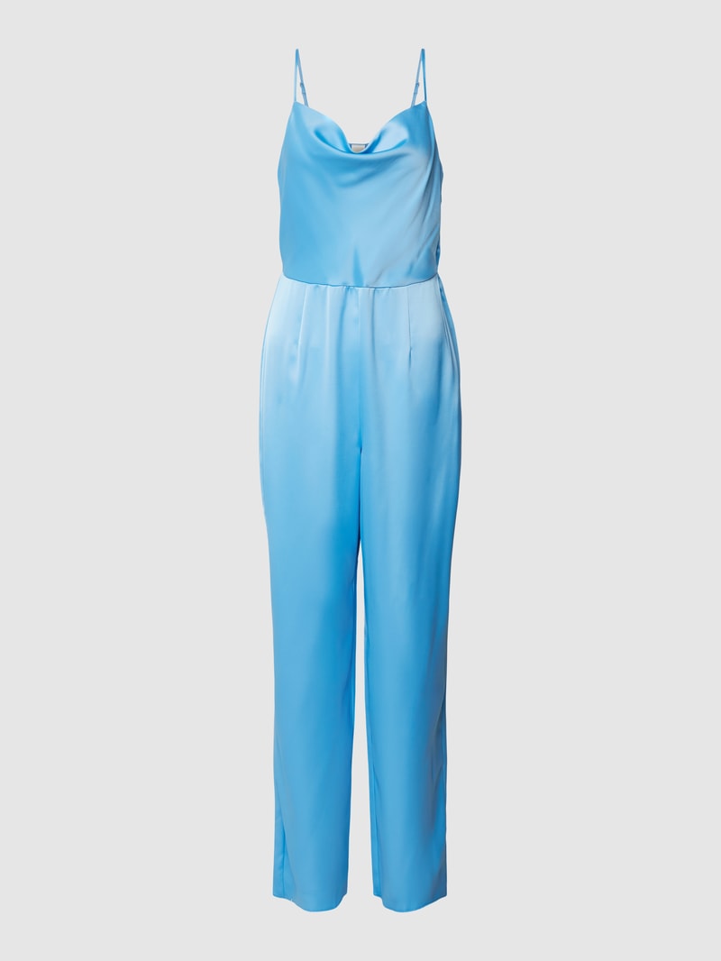 Jumpsuit mit Wasserfall-Ausschnitt Modell 'Dottea' in bleu