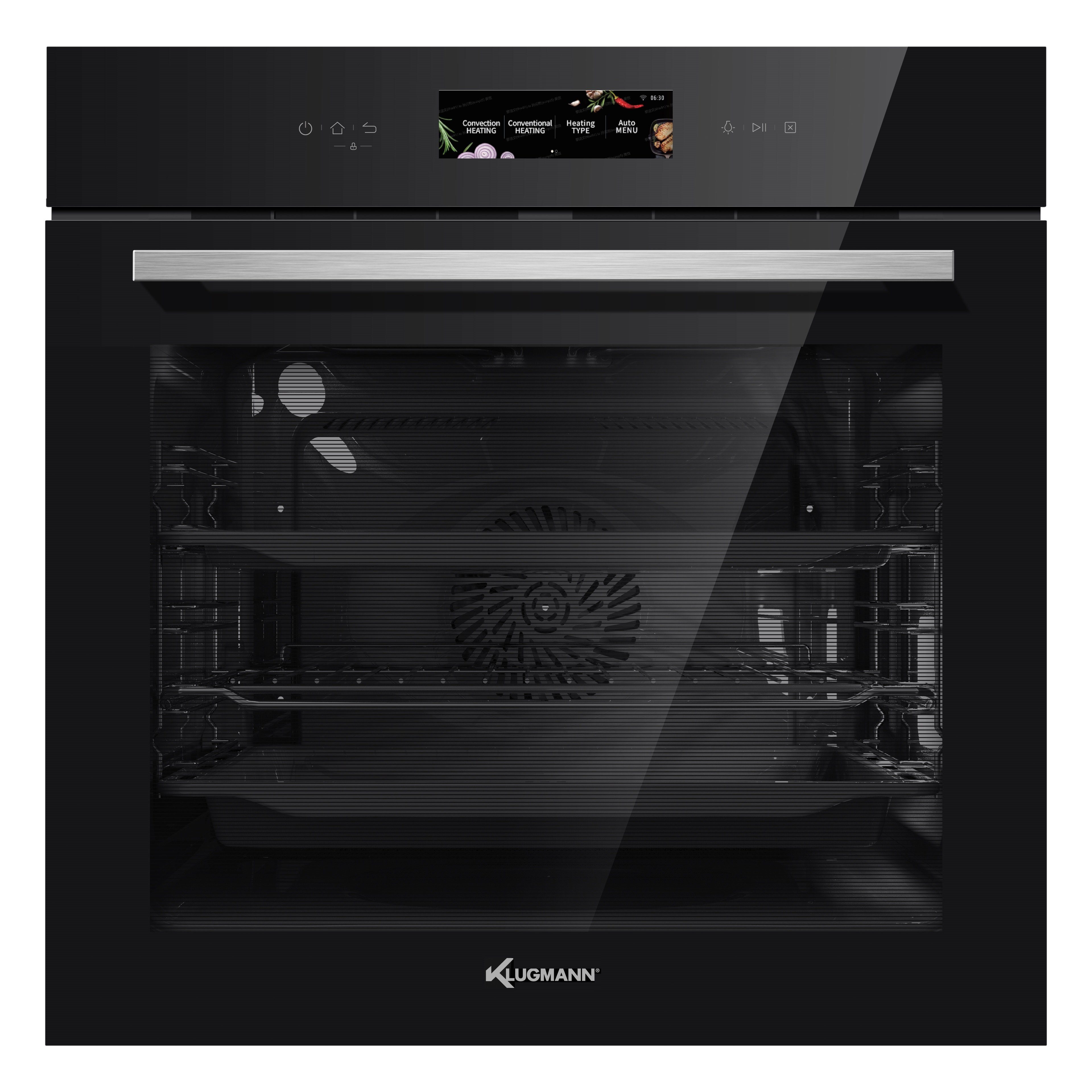 Klugmann Einbaubackofen KO1772TFT, Smart-Herd, Umluft, TFT Farbdisplay 72 L, A+, 17, Teleskop-Vollauszug