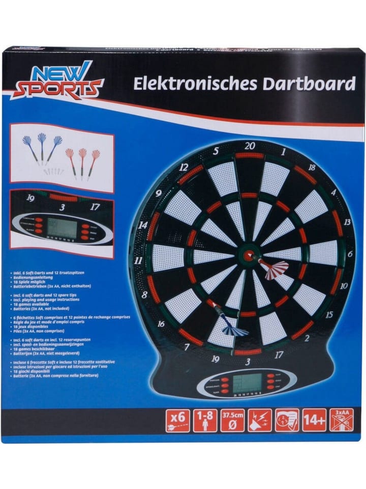 New Sports Elektronisches Dartboard mit 18 versch. Spielen in Schwarz ab günstig kaufen onesize