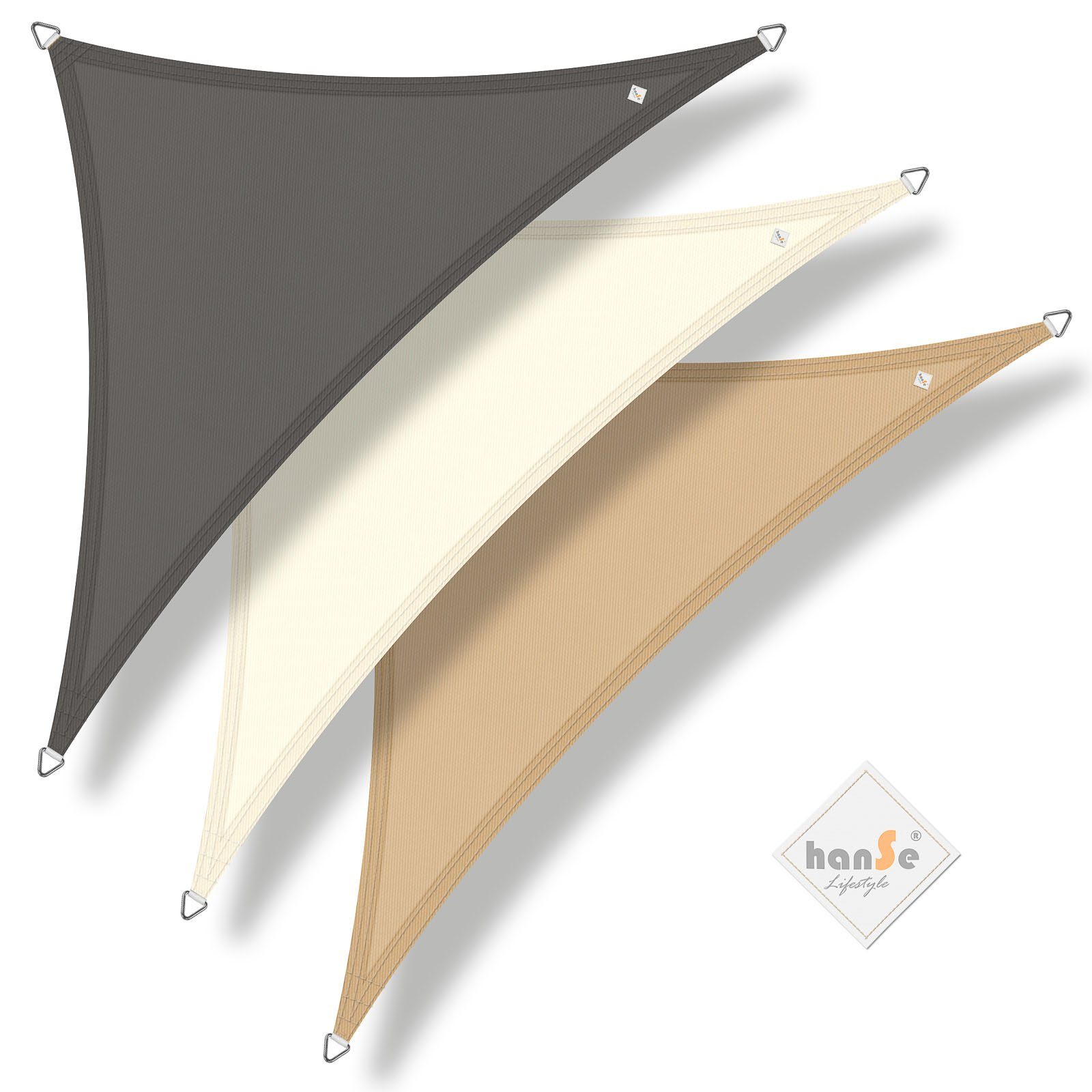 hanSe® Sonnensegel hanSe® Sonnensegel 100% Polyester PES Sonnenschutz Marken-Sonnensegel, (1-tlg), 3x4x4m