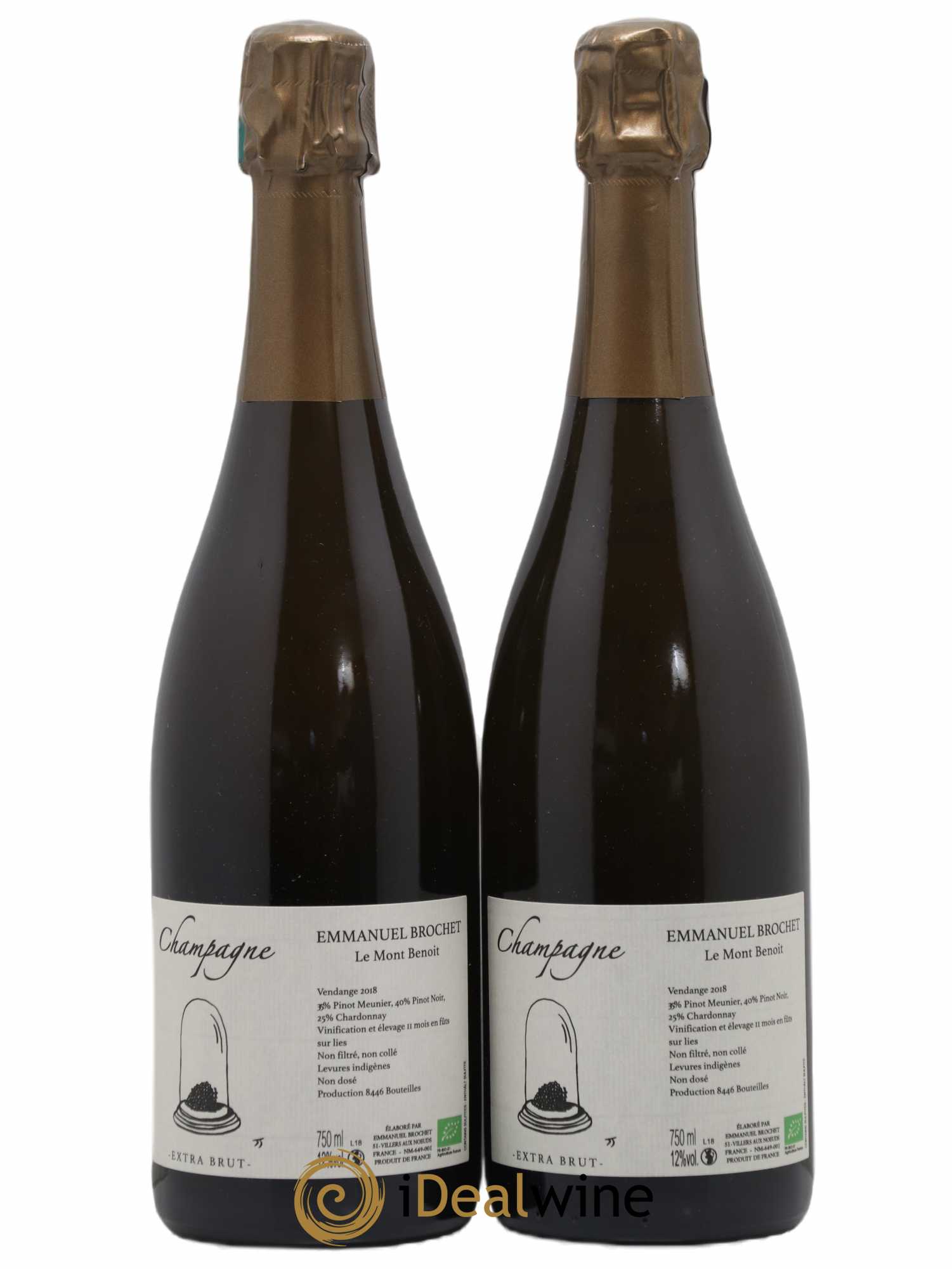 Extra-Brut Le Mont Benoit Emmanuel Brochet  2018 - Lot de 2 Bouteilles