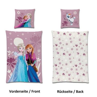 Kinderbettwäsche Frozen Die Eiskönigin 135x200 + 80x80 cm aus 100% Baumwolle, Familando, Renforcé, 2 teilig, 
