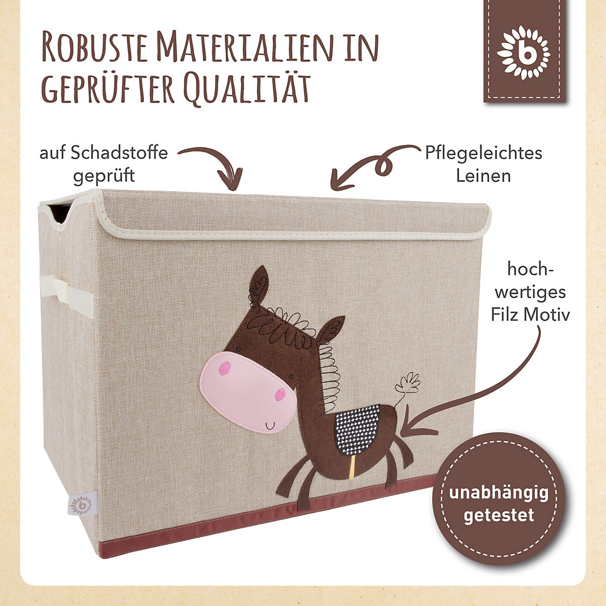 Aufbewahrungsbox mit Deckel Kinder Spielzeugkiste 65 L faltbar Staubox Stoffbox Aufbewahrungsboxen