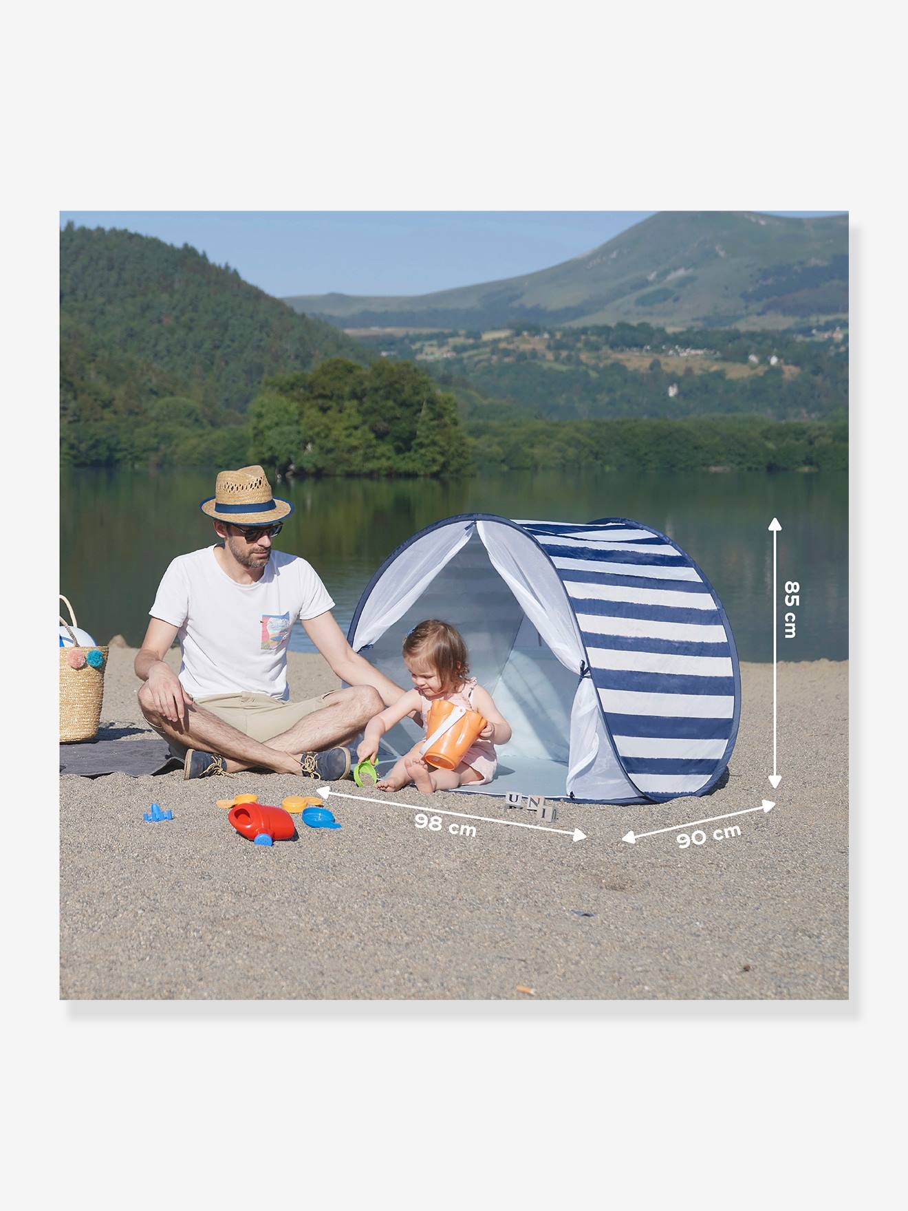 Tente anti-UV UPF50+ avec moustiquaire Babymoov mariniere