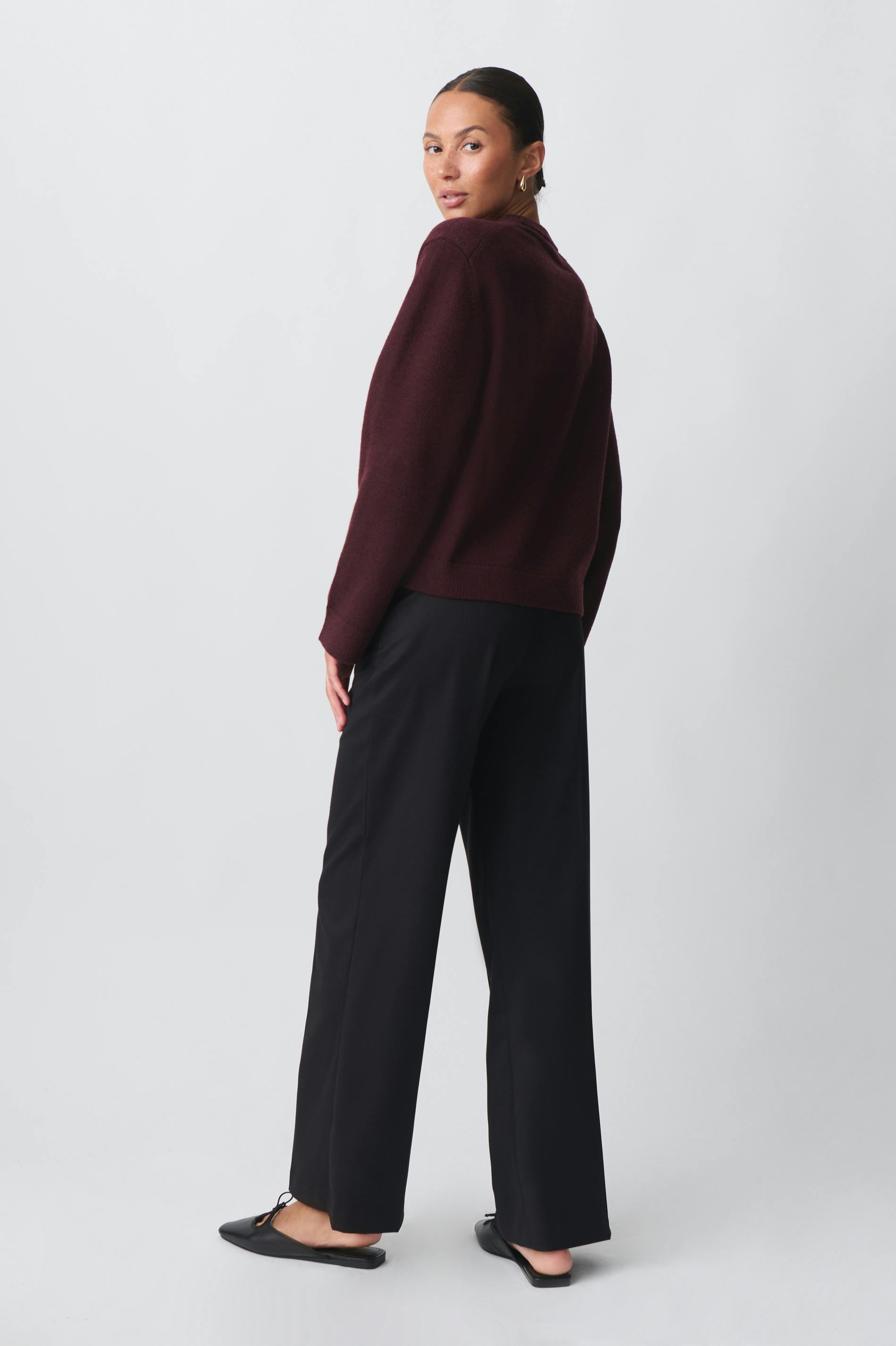 Wide leg suit trousers