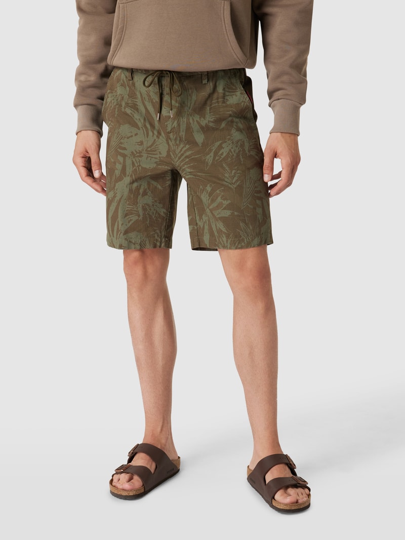 Shorts mit Allover-Muster in khaki