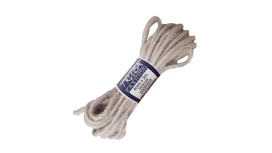TRUBA Wollkordel 100%-Natur silbergrau 3 m silbergrau