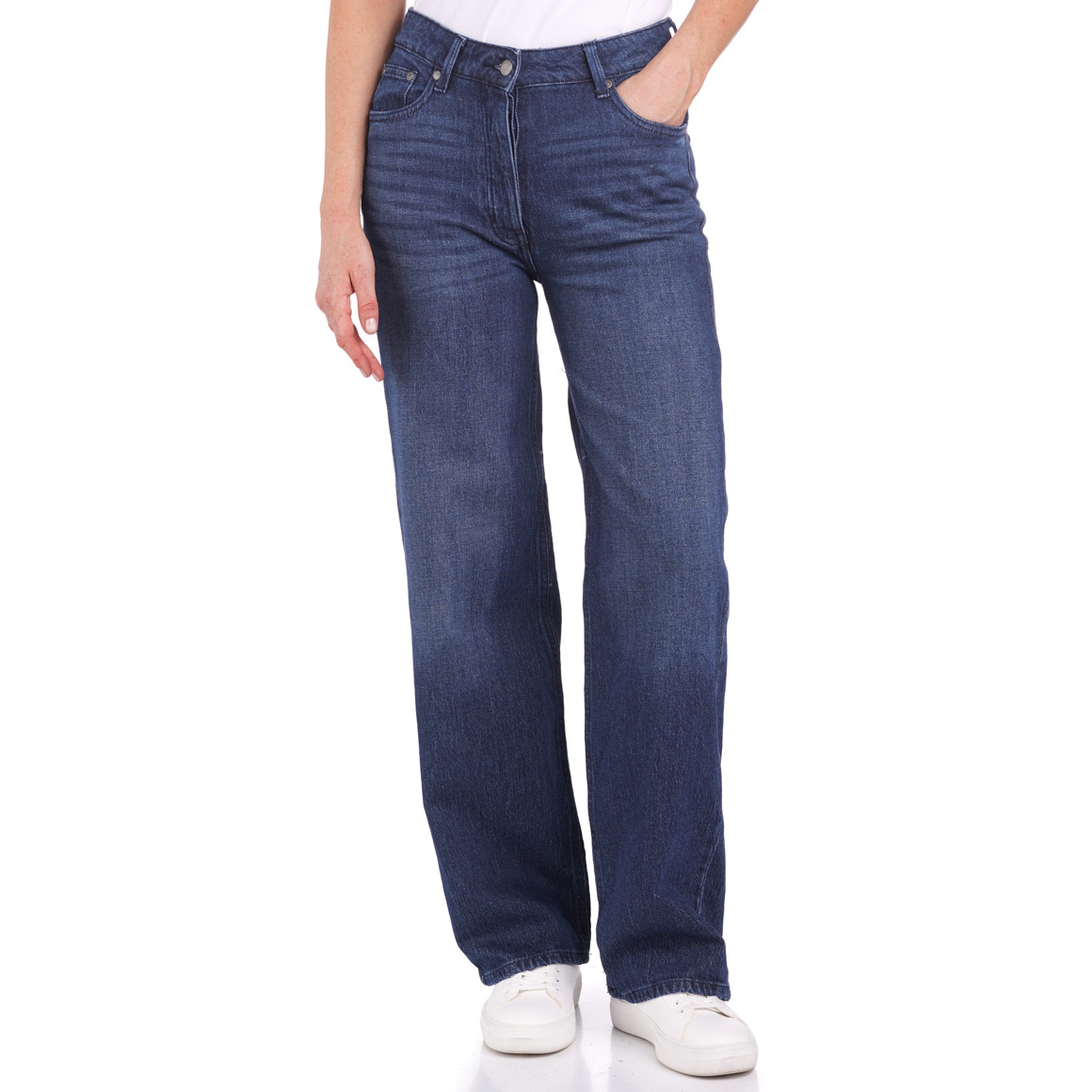 Damen Straight-Jeans zum Knöpfen