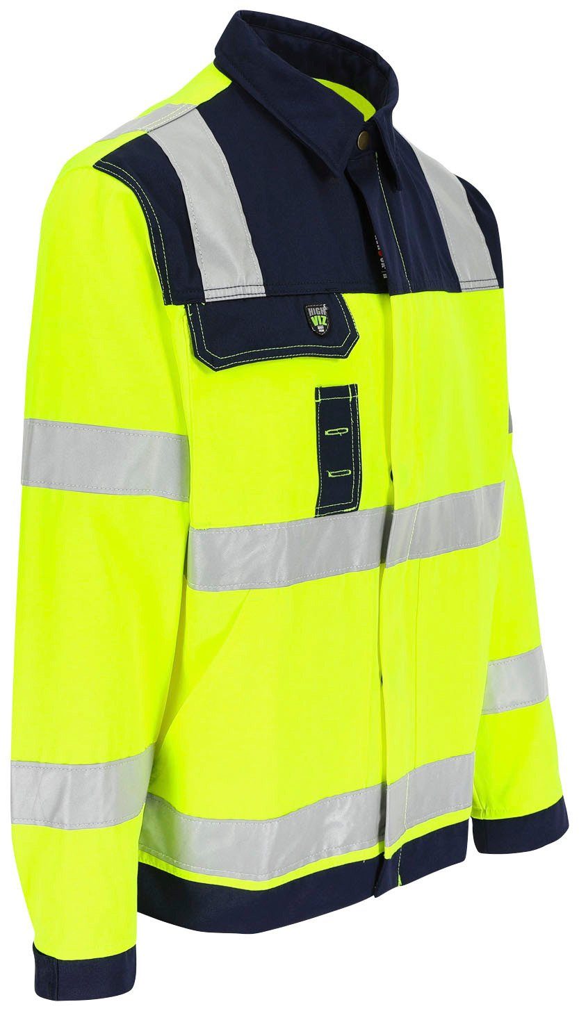 Herock Arbeitsjacke Hydros Hochsichtbar Jacke Hochwertig, 5 Taschen, eintellbare Bündchen, 5cm reflektierende Bänder