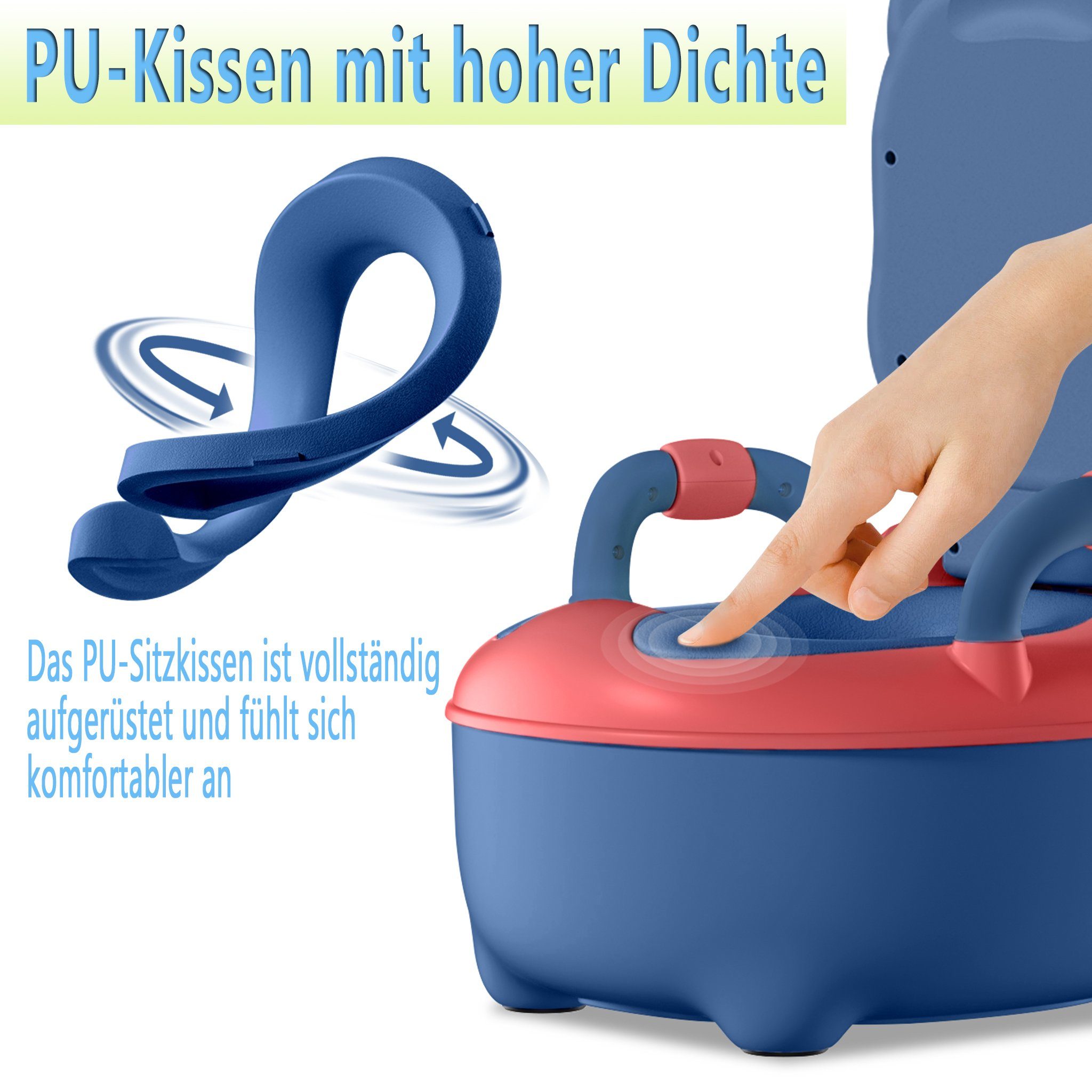 AUFUN Baby-Toilettensitz Kinder Töpfchen Toilettentrainer, Frosch Kindertoilette