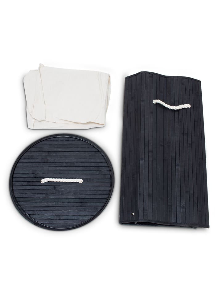 relaxdays Wäschekorb in Schwarz - (H)65 x Ø41 cm günstig kaufen onesize