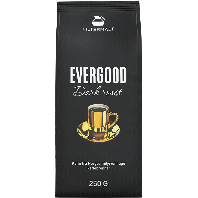 Evergood Kaffe filtermalt 250 g, Dark Roast Evergood