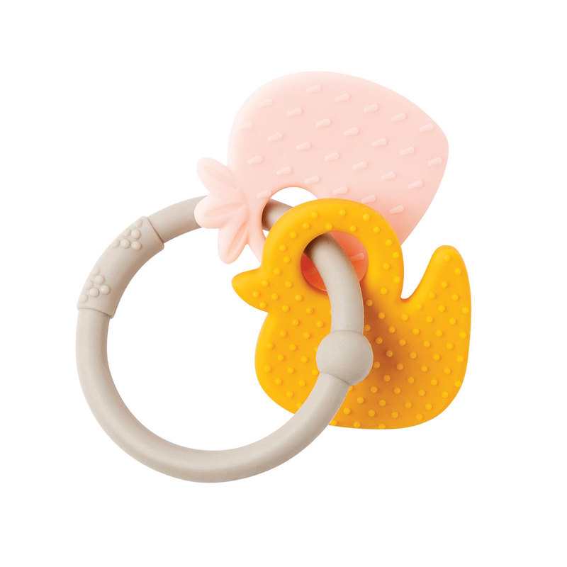 Anneau de dentition fraise canard Nattou