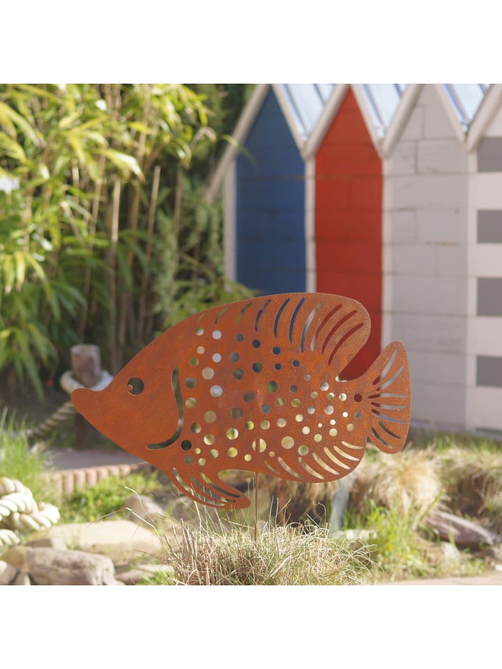 UNUS 3er Set Gartenstecker Rost Fische in Braun günstig kaufen onesize