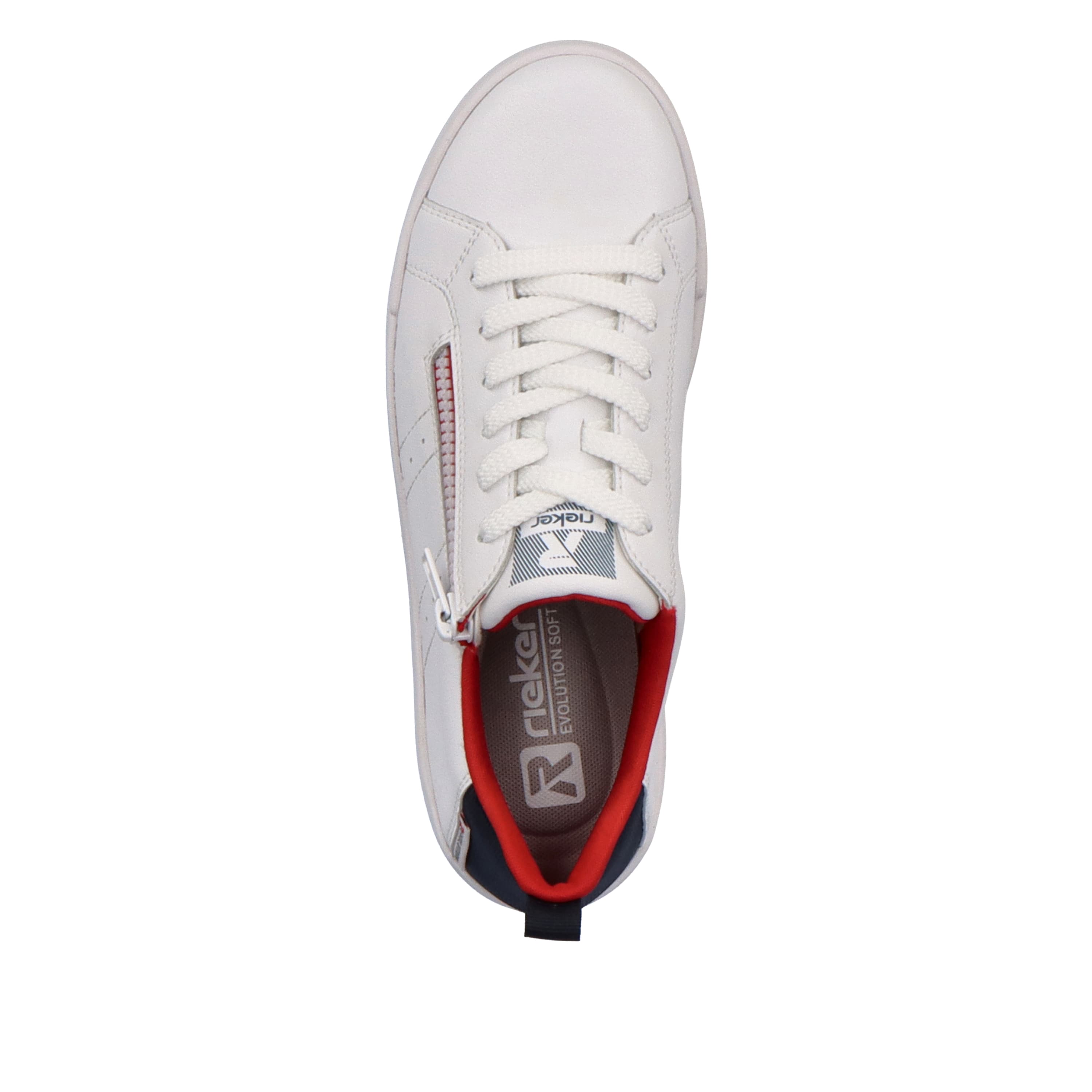 Rieker Damen Sneaker Low snow-white true-red
