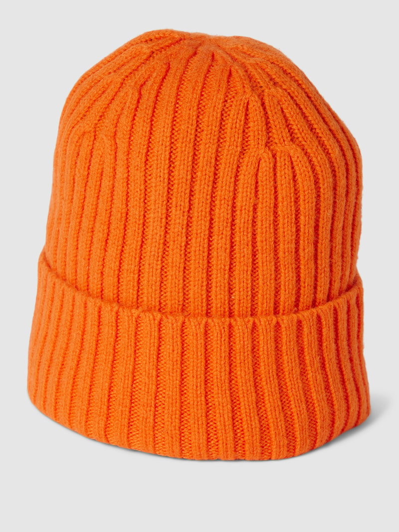 Beanie mit breitem Umschlag in orange
