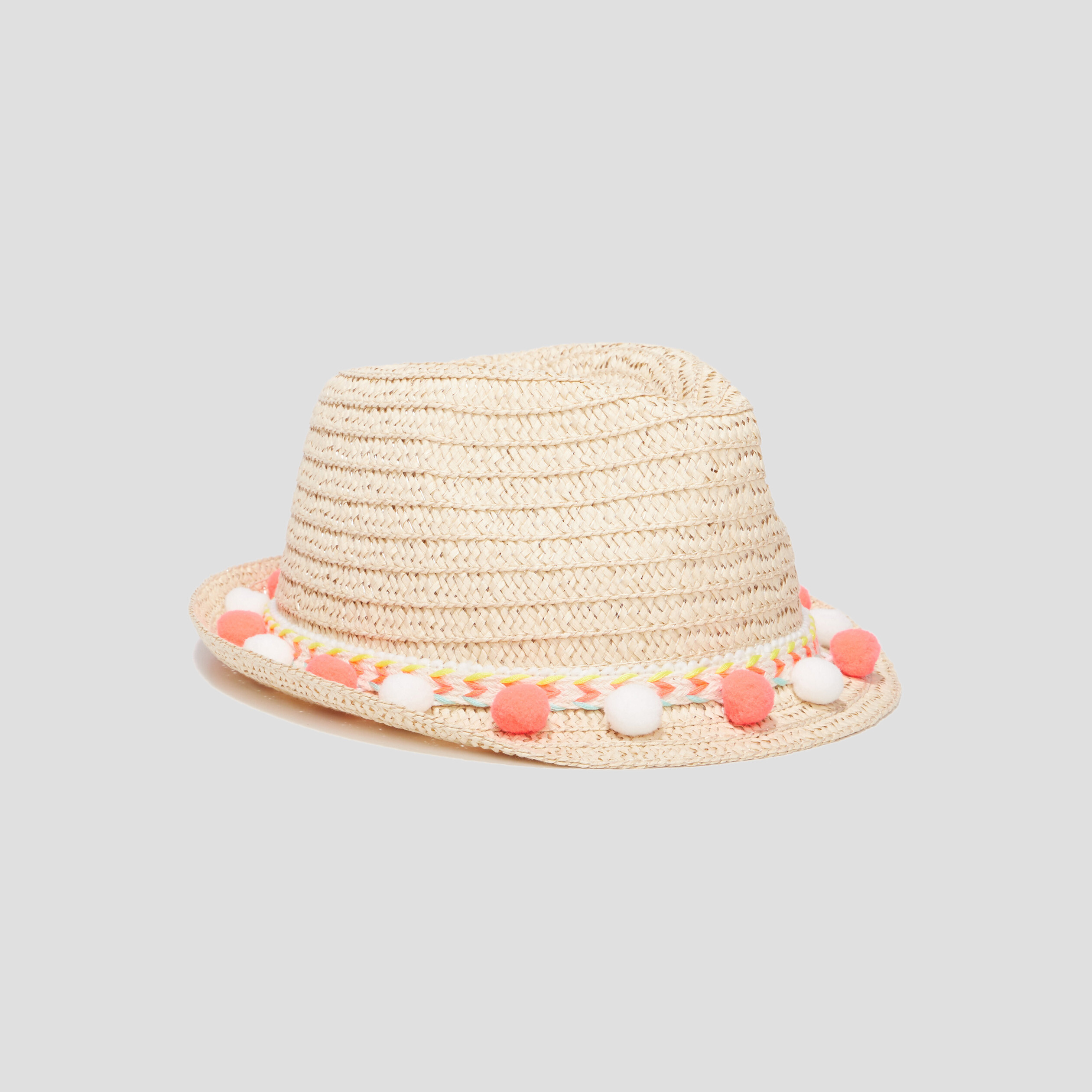 Chapeau borsa à pompons beige fille | La Halle
