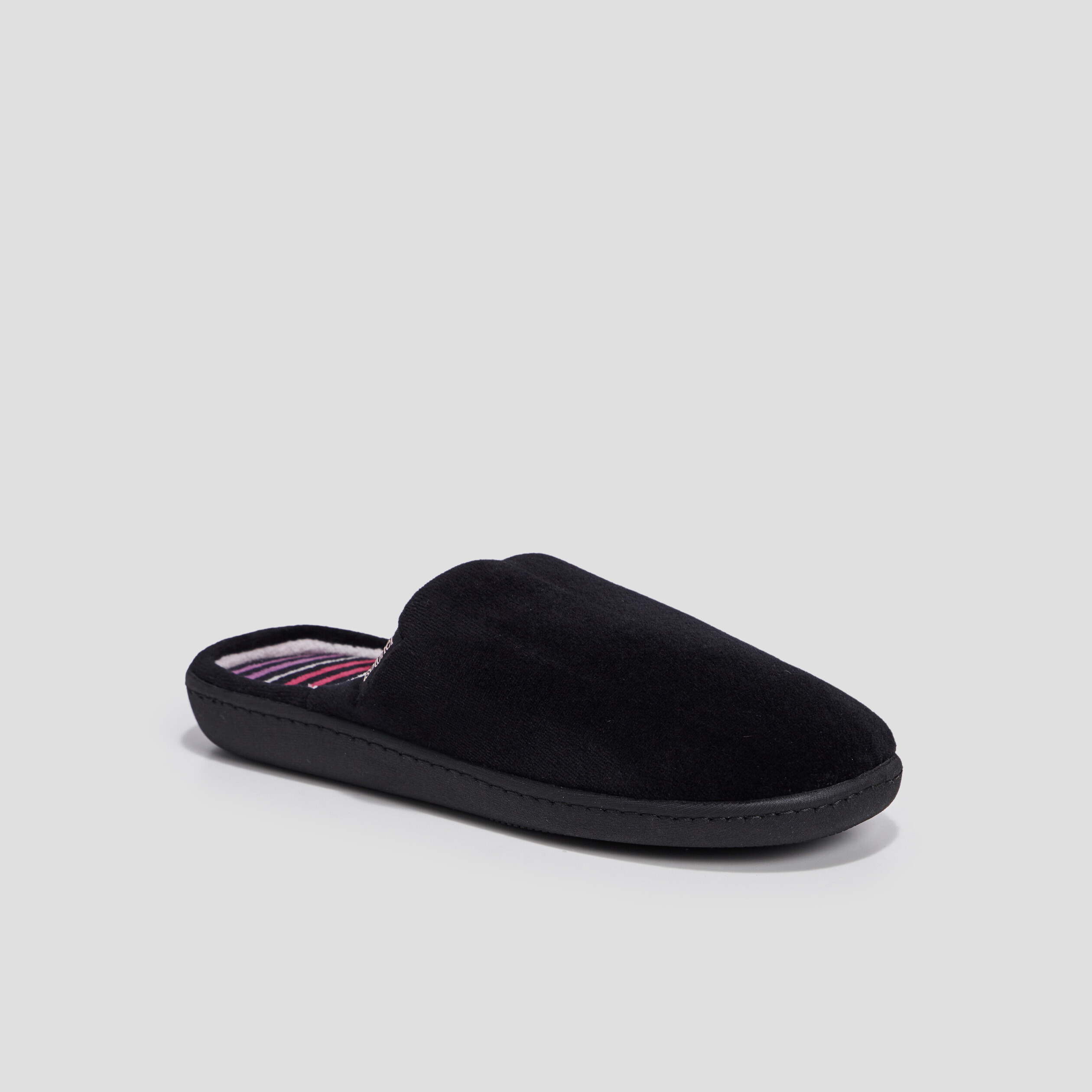 Chaussons mules Isotoner noir femme | La Halle