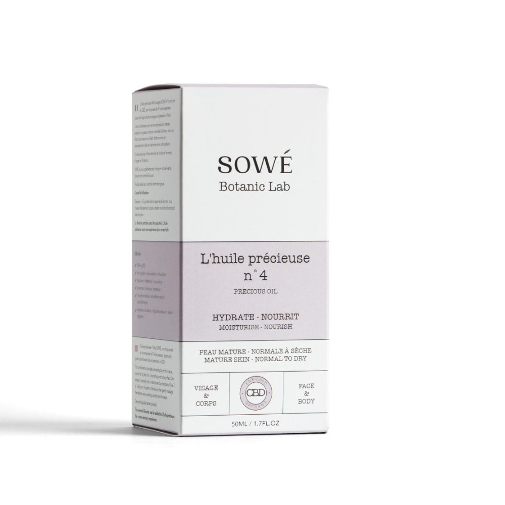sowé botanic lab L'huile précieuse n°4 - CBD - Booster Renew - 50ml Huile visage et corps