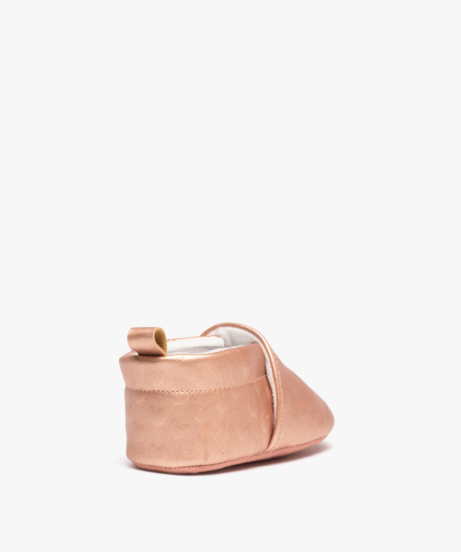 Chaussons de naissance bébé fille irisés à motifs coeurs... rose | GEMO