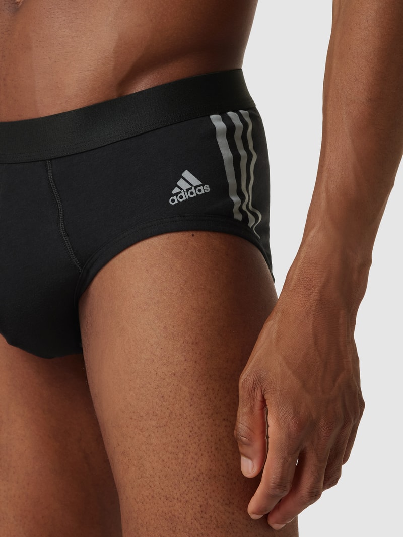 Slip mit kontrastiven Label-Streifen im 3er-Pack in schwarz