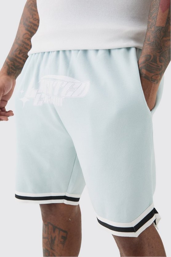 Plus lockere Limited Basketball-Shorts in Lt Blau