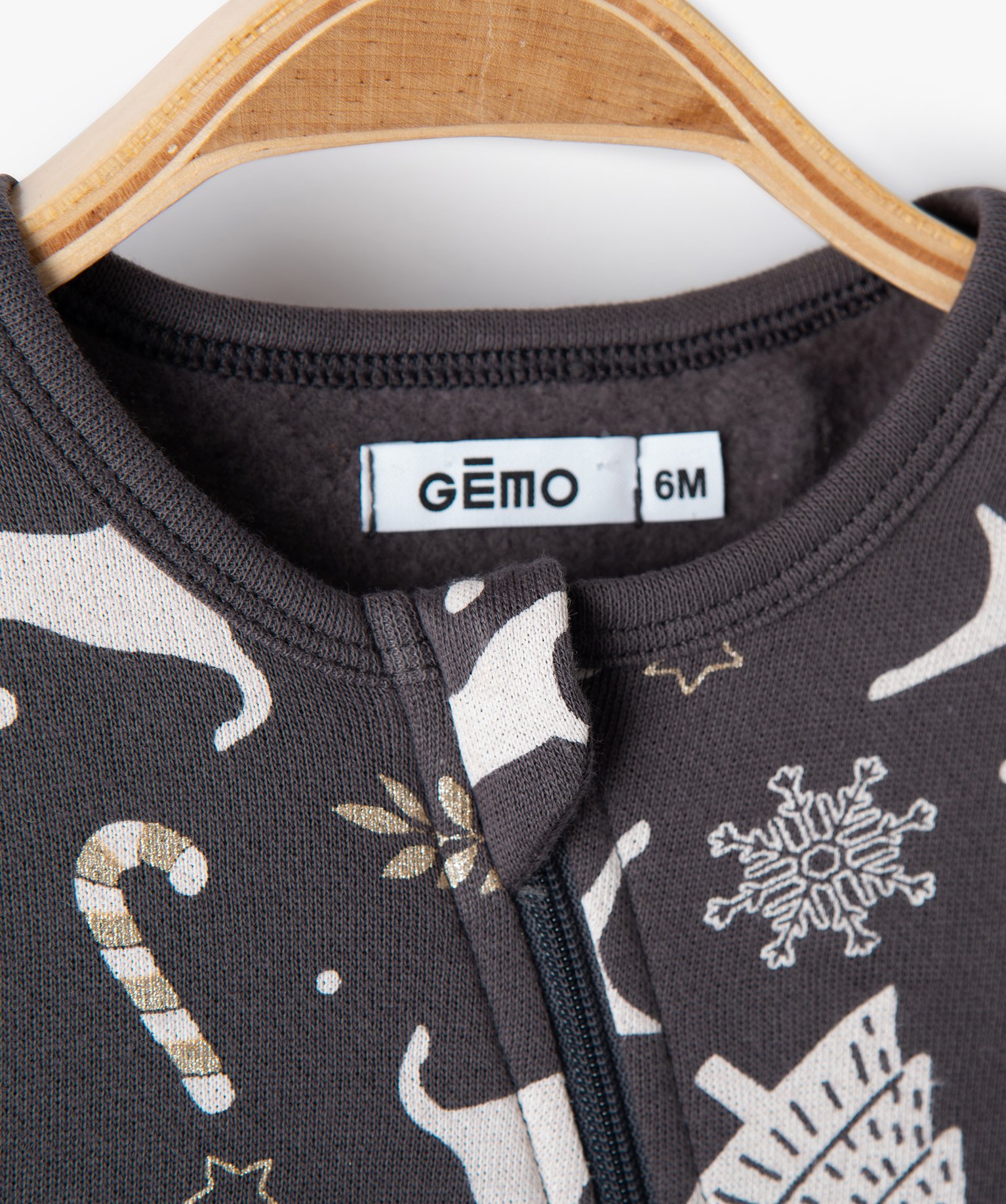 Ensemble bébé 2 pièces : combinaison + bonnet spécial Nol gris | GEMO