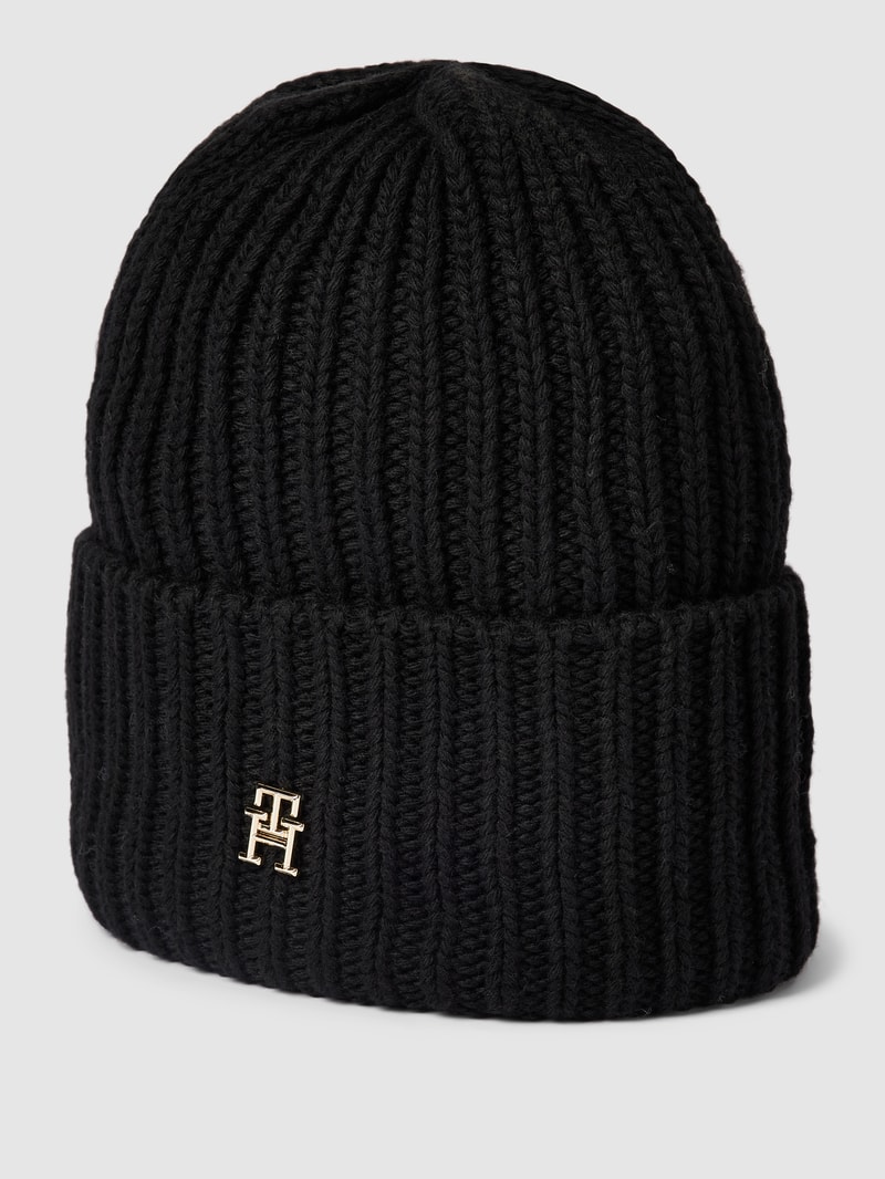 Beanie mit Label-Applikation Modell 'LIMITLESS' in schwarz