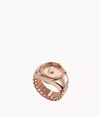 Fossil Ringuhr 2-Zeiger-Werk Edelstahl roségoldfarben