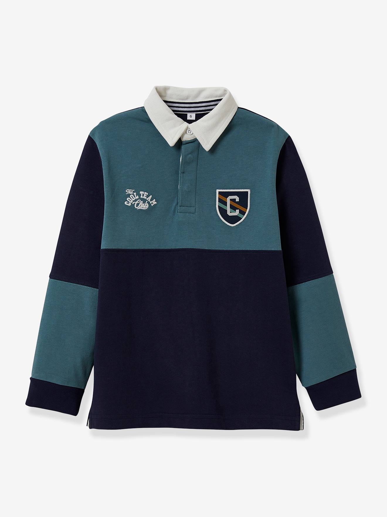 Polo rugby garçon CYRILLUS coton bio marine
