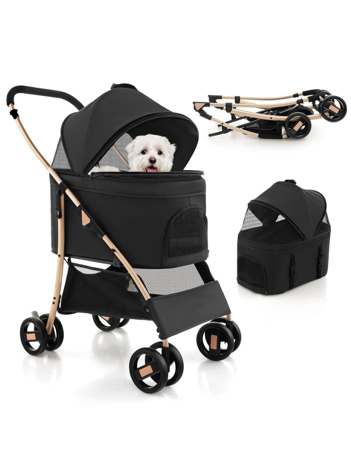 COSTWAY 3 in 1 Hundewagen in Schwarz günstig kaufen onesize