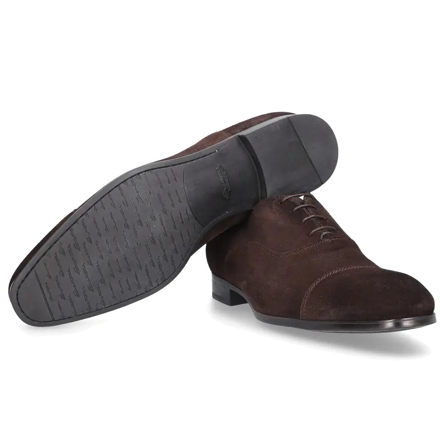 Santoni - Businessschuhe Oxford 11011 Veloursleder - braun