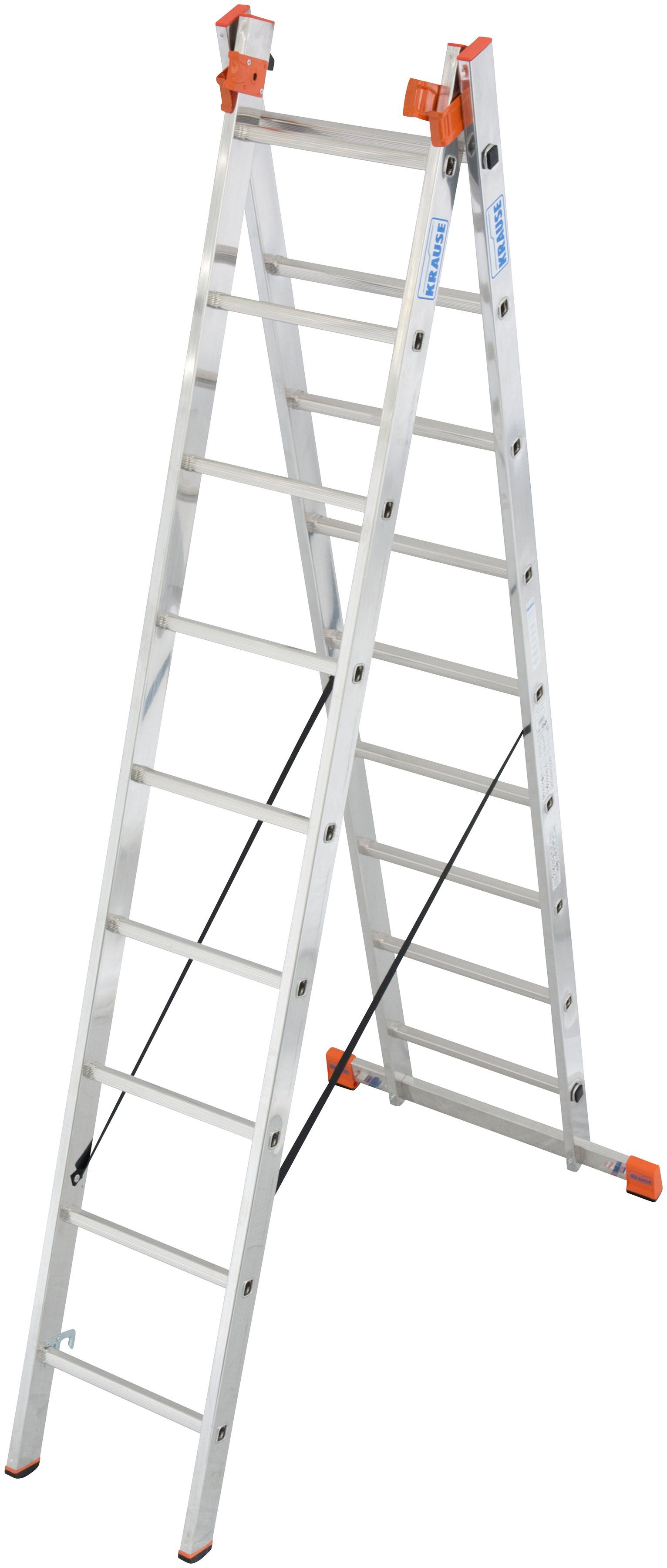 KRAUSE Vielzweckleiter Tribilo, mit Leiternspitzen, 3x9 Sprossen
