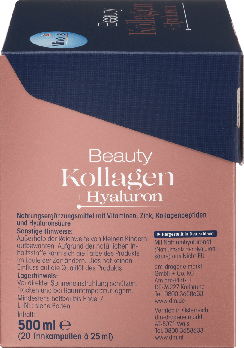Beauty Kollagen + Hyaluron, Trinkampullen, 20 St., 500 ml