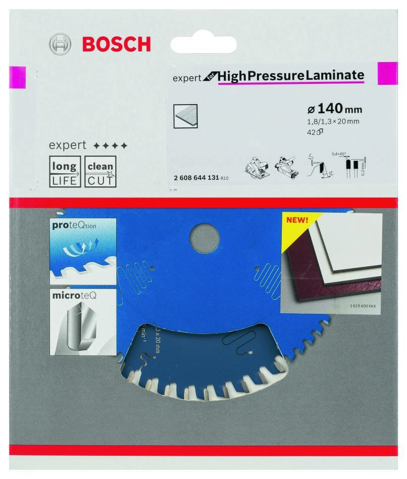Bosch Blue Accessories 2608644131 Tarcza tnąca z węglików spiekanych Expert do laminatów wysokociśnieniowych 140 x 20 x 42T