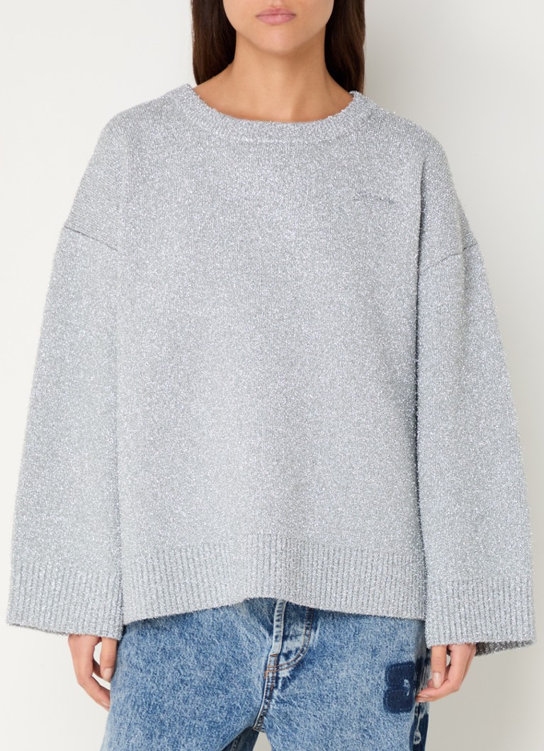 Maglione Ganni in pregiata maglia mista di lana merino e lurex