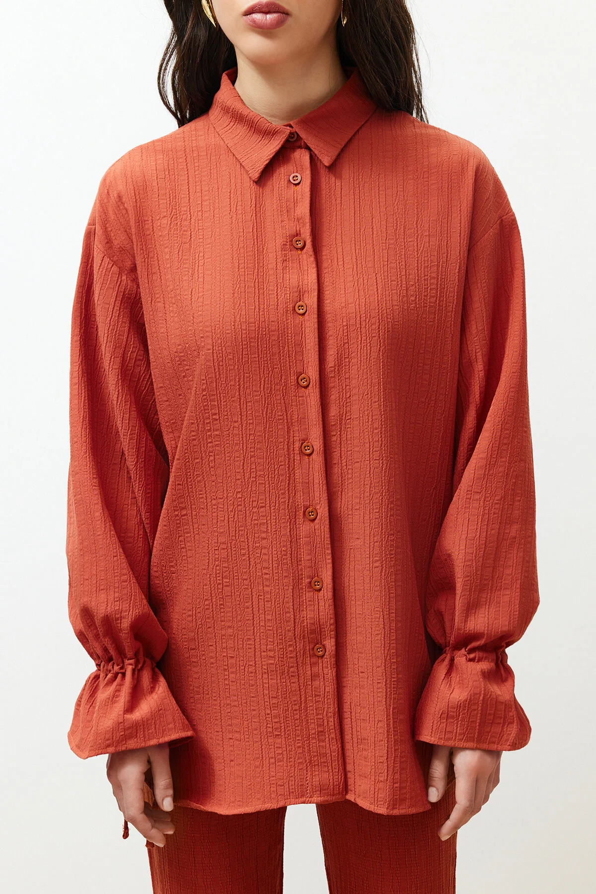 Trendyol Collection  Hemd - Bordeaux - Regular Fit