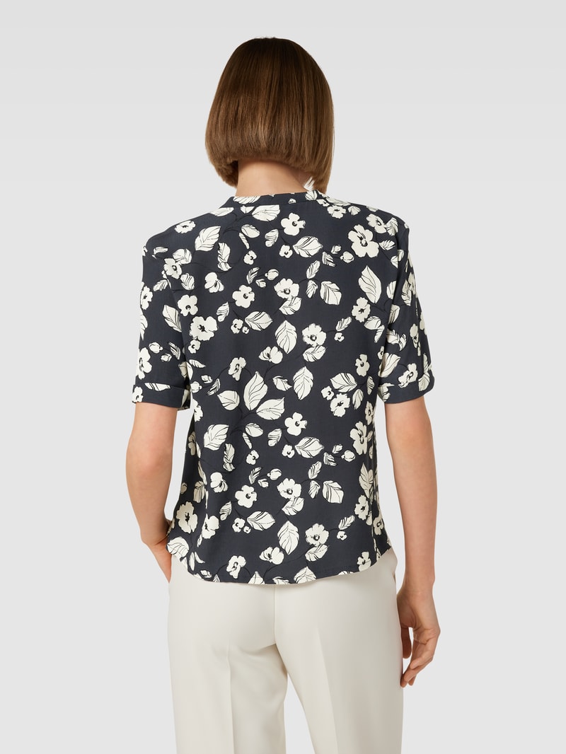 Bluse aus Viskose mit floralem Print in anthrazit