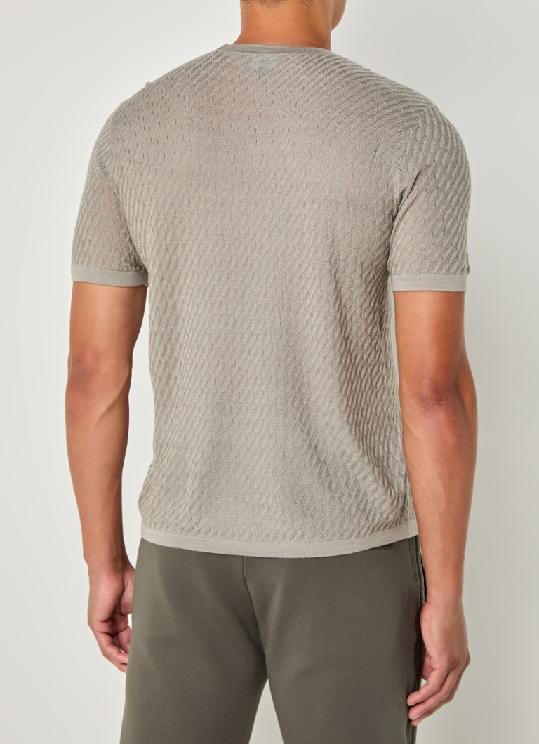 Tricou Emporio Armani texturat din amestec de lână